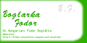 boglarka fodor business card